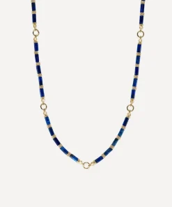 Laura Vann Necklaces^18ct Gold-Plated Column Lapis Bead Necklace