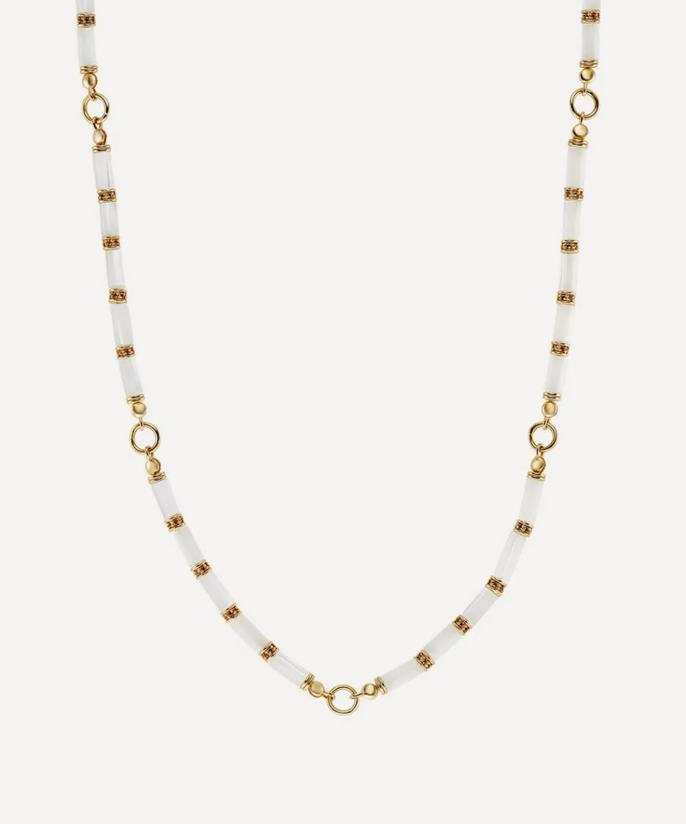 Laura Vann Necklaces^18ct Gold-Plated Column Mother of Pearl Bead Necklace
