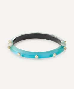 Alexis Bittar Bracelets^14ct Gold-Plated Crystal Studded Lucite Bangle Bracelet