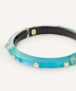 Alexis Bittar Bracelets^14ct Gold-Plated Crystal Studded Lucite Bangle Bracelet
