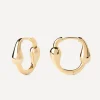 PDPAOLA Earrings^18ct Gold-Plated Cycle Hoop Earrings