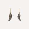 Kirstie Le Marque Earrings^9ct Gold-Plated Diamond Angel Wing Drop Earrings