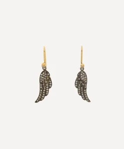 Kirstie Le Marque Earrings^9ct Gold-Plated Diamond Angel Wing Drop Earrings
