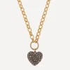 Kirstie Le Marque Necklaces^9ct Gold-Plated Diamond Cushion Heart Pendant Necklace
