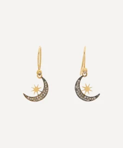 Kirstie Le Marque Earrings^9ct Gold-Plated Diamond Moon And Stars Drop Earrings