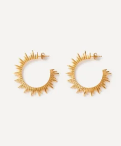 Rachel Jackson Earrings^22ct Gold-Plated Electric Goddess Statement Hoop Earrings