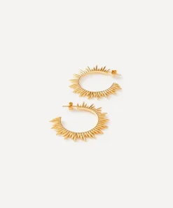 Rachel Jackson Earrings^22ct Gold-Plated Electric Goddess Statement Hoop Earrings