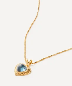 Rachel Jackson Necklaces^22ct Gold-Plated Electric Love Blue Topaz Heart Pendant Necklace