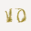 Alex Monroe Earrings^22ct Gold-Plated Fern Hoop Earrings