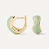 PDPAOLA Earrings^18ct Gold-Plated Green Aventurine Musa Huggie Hoop Earrings