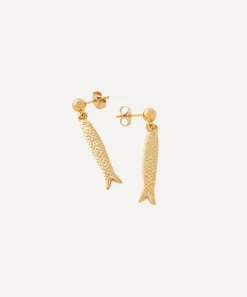 ANNI LU Earrings^18ct Gold-Plated Hippie Fish Pendant Drop Earrings