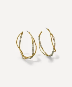 Alexis Bittar Earrings^14ct Gold-Plated Intertwined Two Tone Pavé Hoop Earrings