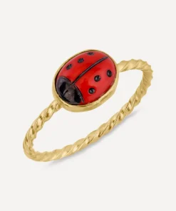 Grainne Morton Rings^18ct Gold-Plated Ladybird Ring