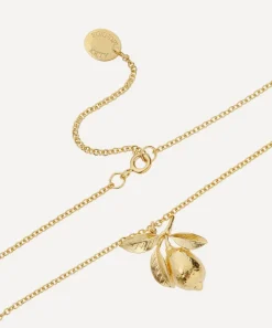 Alex Monroe Necklaces^22ct Gold-Plated Large Lemon and Leaf Pendant Necklace