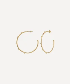 Anna + Nina Earrings^14ct Gold-Plated Large Lumiere Hoop Earrings