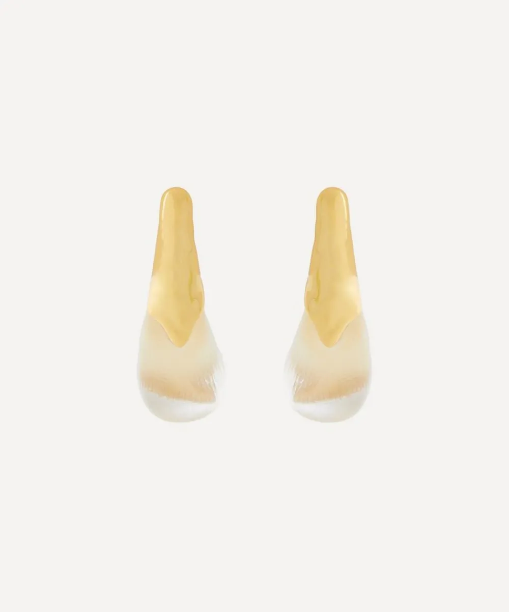 Alexis Bittar Earrings^14ct Gold-Plated Luminous Lucite Arched Drop Earrings