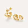 Missoma Earrings^18ct Gold-Plated Molten Pearl Twisted Mini Double Hoop Earrings