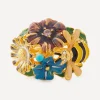 Kenneth Jay Lane Rings^22ct Gold-Plated Multicoloured Flower Adjustable Ring