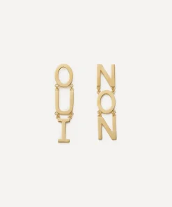 Martha Calvo Earrings^14ct Gold-Plated Non and Oui Drop Earrings