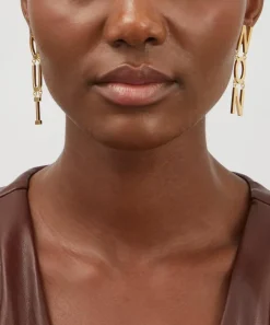 Martha Calvo Earrings^14ct Gold-Plated Non and Oui Drop Earrings