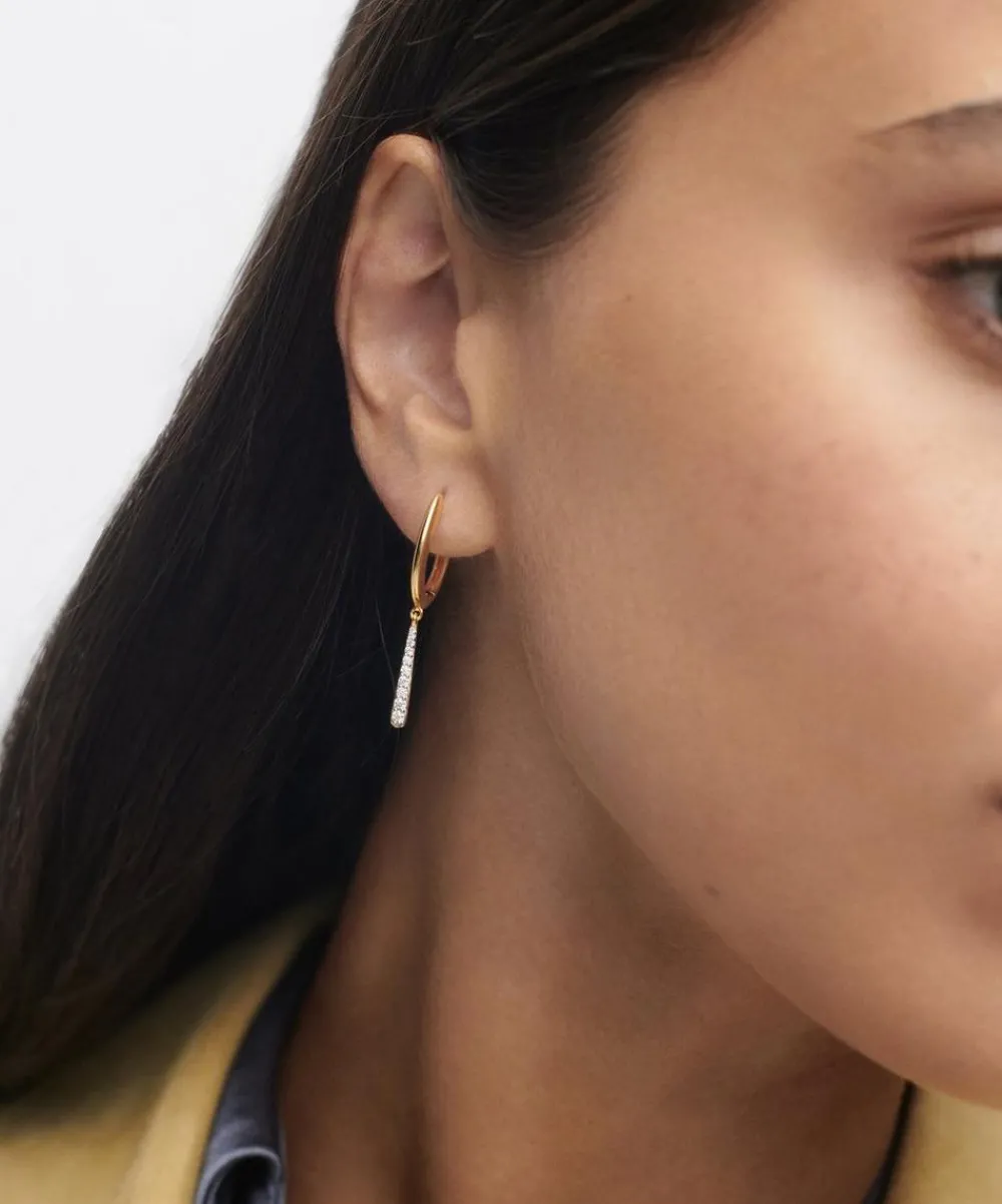PDPAOLA Earrings^18ct Gold-Plated Olga Mini Hoop Earrings