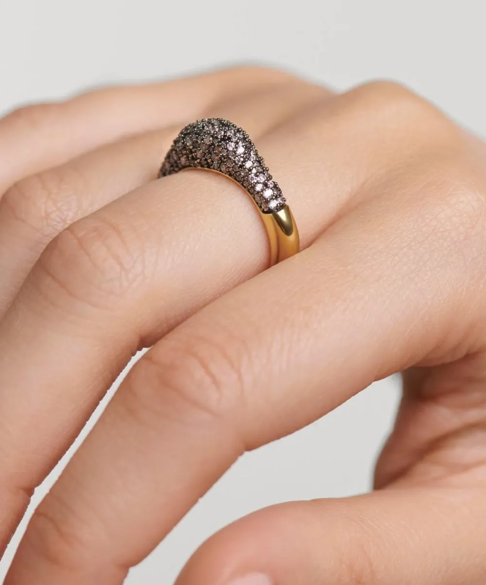 PDPAOLA Rings^18ct Gold-Plated Pavé Duna Ring