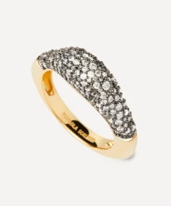 PDPAOLA Rings^18ct Gold-Plated Pavé Duna Ring