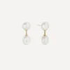 SHASHI Earrings^14ct Gold-Plated Pearl Drop Earrings