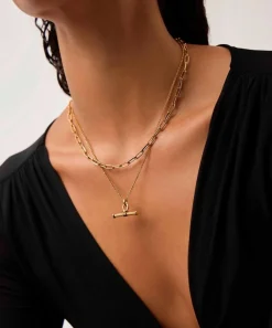 Missoma Necklaces^18ct Gold-Plated Ridge T-Bar Pendant Necklace