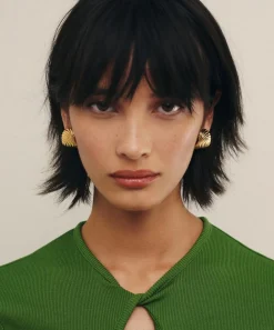 Missoma Earrings^18ct Gold-Plated Ripple Oversized Stud Earrings