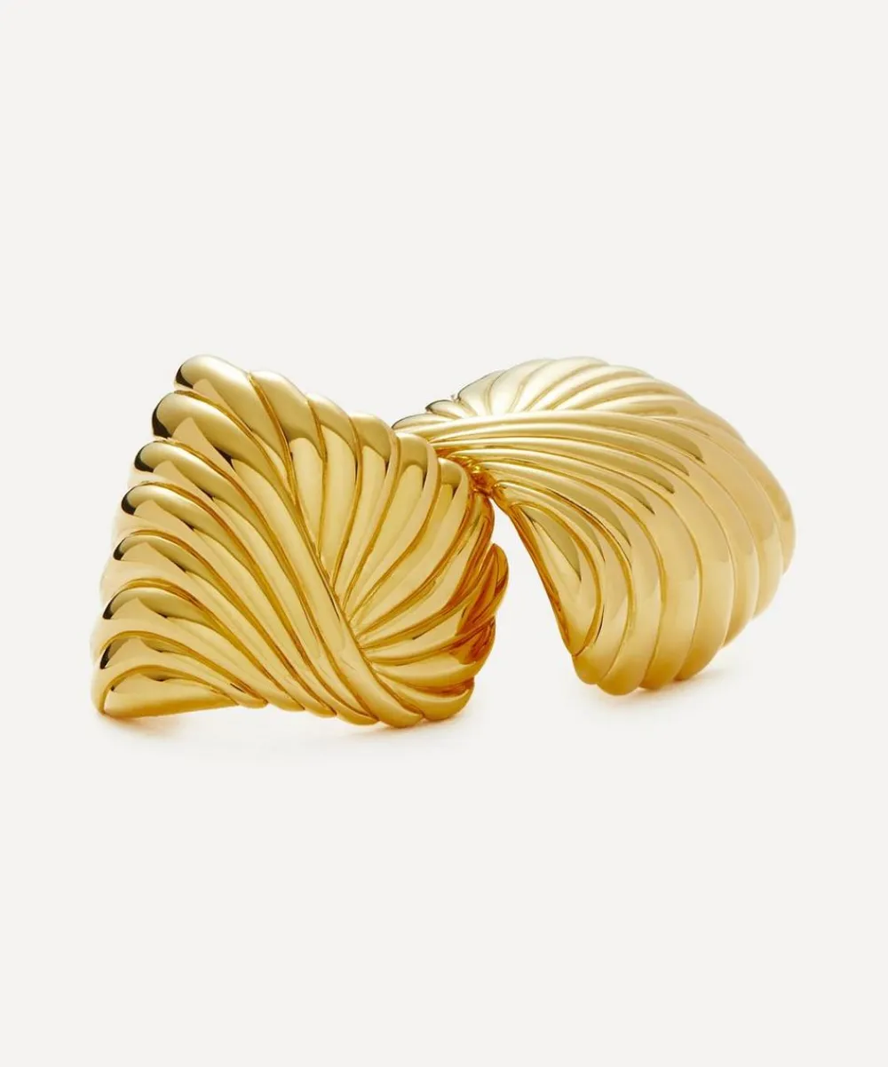 Missoma Earrings^18ct Gold-Plated Ripple Oversized Stud Earrings