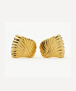 Missoma Earrings^18ct Gold-Plated Ripple Stud Earrings