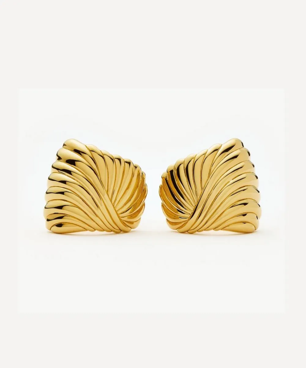 Missoma Earrings^18ct Gold-Plated Ripple Stud Earrings