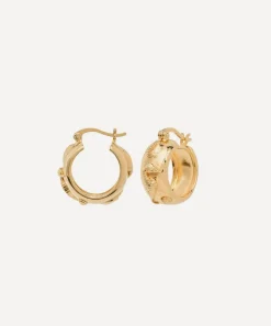 Anna + Nina Earrings^14ct Gold-Plated Sable Hoop Earrings