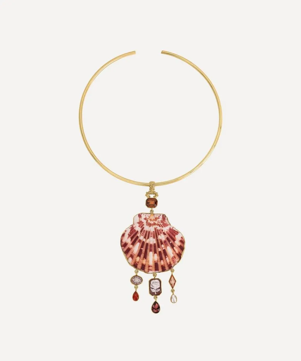 Grainne Morton Necklaces^18ct Gold-Plated Scallop Shell Torque Necklace