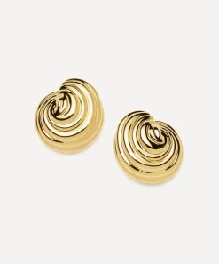Missoma Earrings^18ct Gold-Plated Shell Dome Oversized Stud Earrings