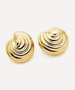 Missoma Earrings^18ct Gold-Plated Shell Dome Oversized Stud Earrings