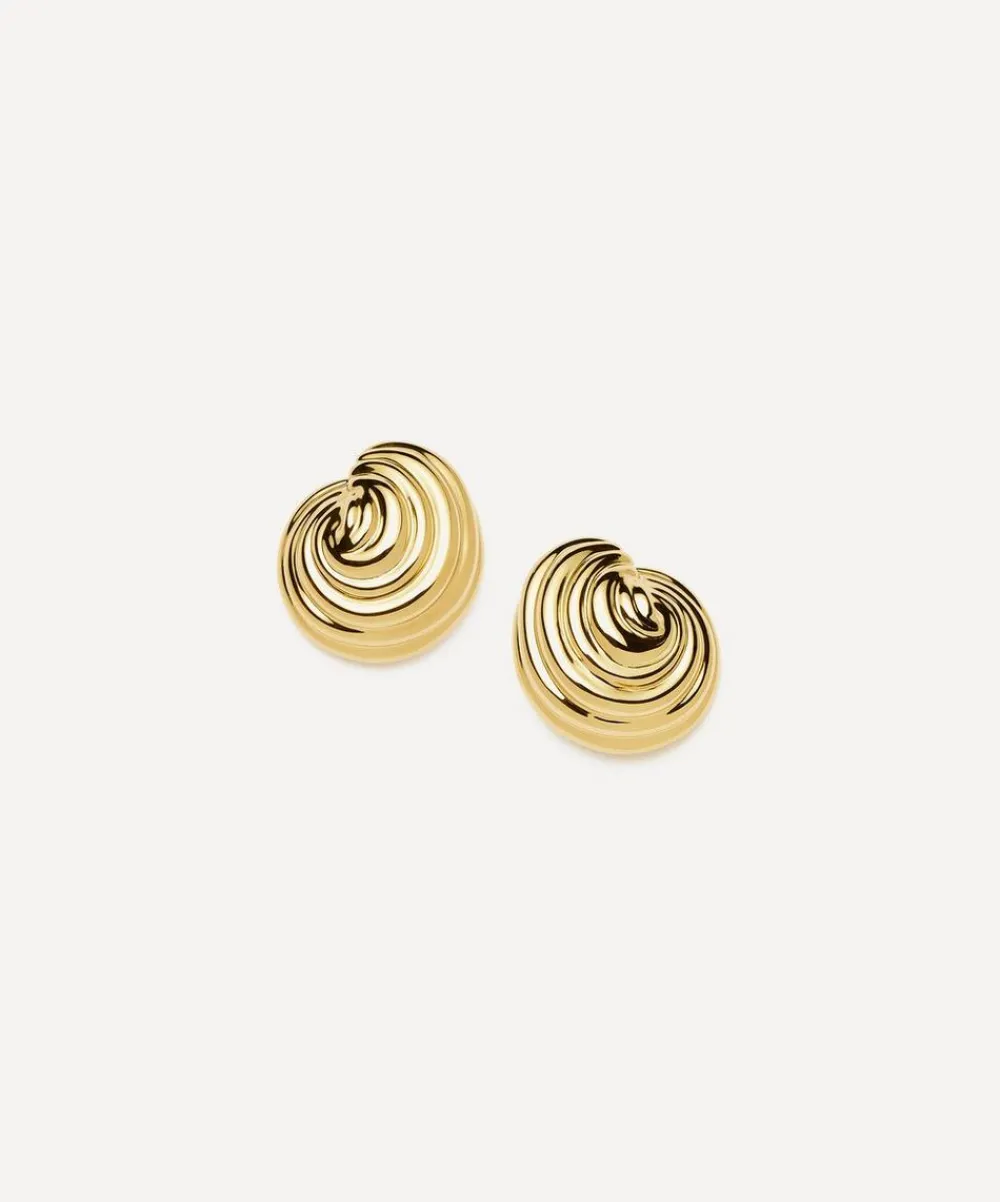 Missoma Earrings^18ct Gold-Plated Shell Dome Oversized Stud Earrings