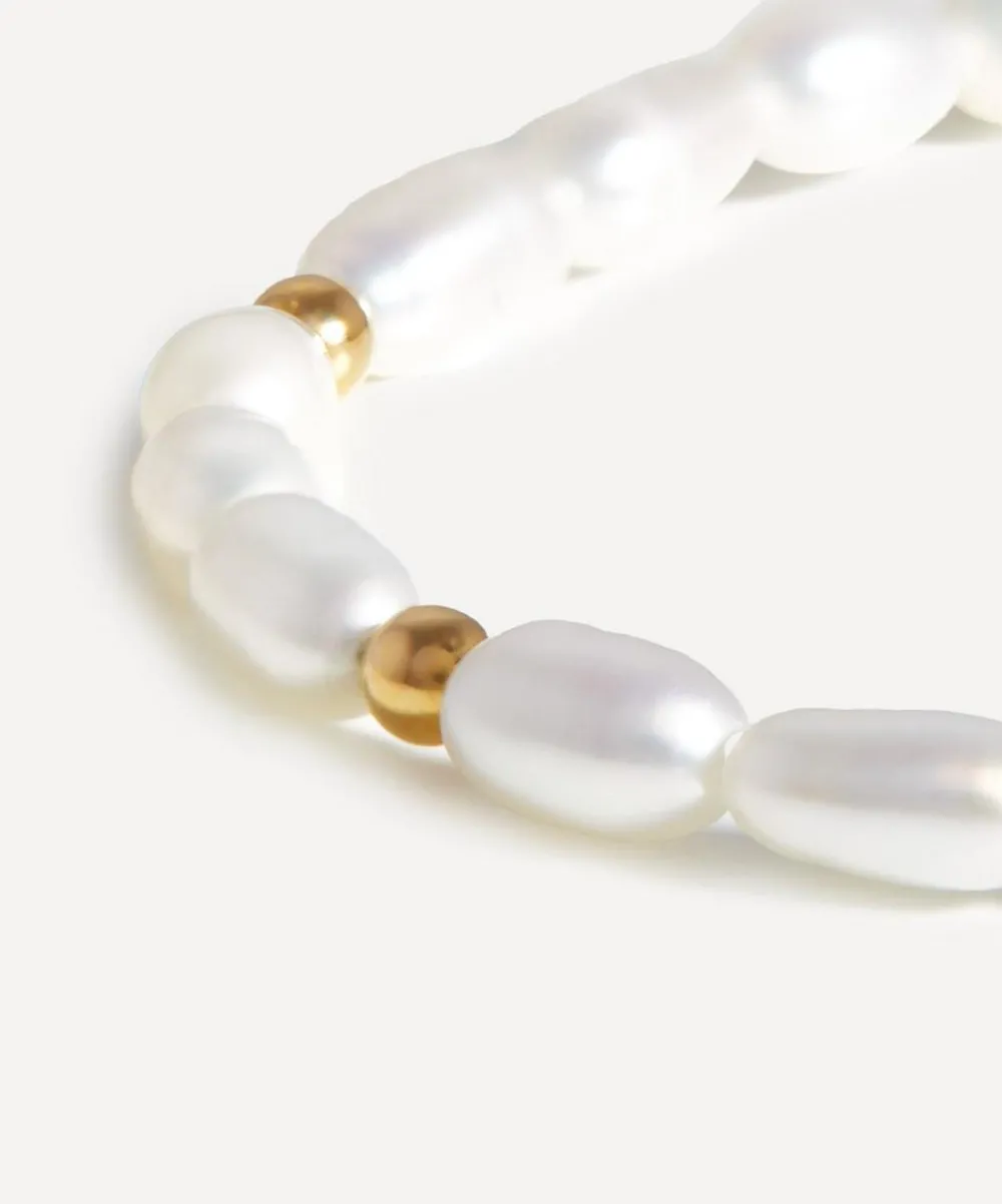 Missoma Necklaces^18ct Gold-Plated Short Seed Pearl Beaded Necklace