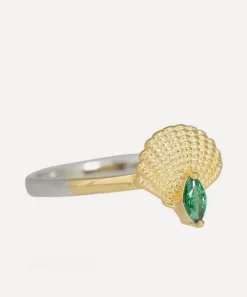 Laura Vann Rings^18ct Gold-Plated Silver Pamela Shell Pendant Ring