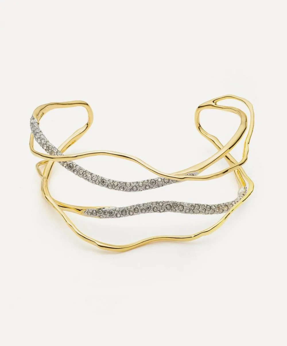 Alexis Bittar Bracelets^14ct Gold-Plated Solanales Crystal Cuff Bracelet