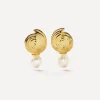Missoma Earrings^18ct Gold-Plated Spiral Interchangeable Pearl Drop Earrings