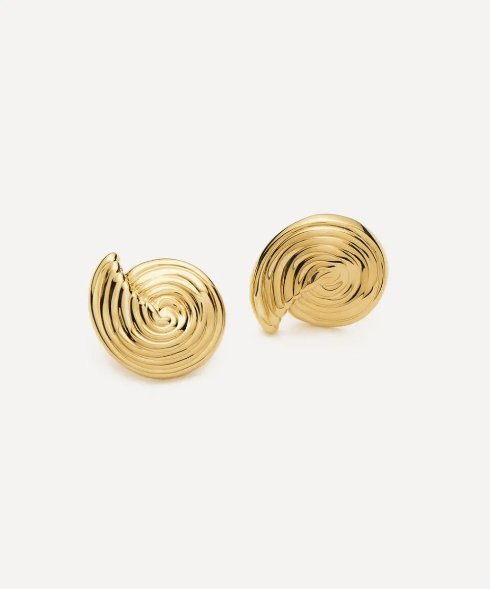 Missoma Earrings^18ct Gold-Plated Spiral Small Stud Earrings