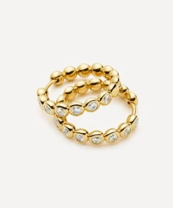 Missoma Earrings^18ct Gold-Plated Tennis Medium Hoop Earrings