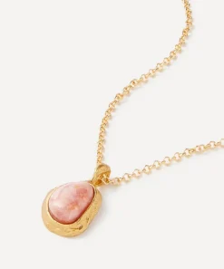 Alighieri Necklaces^24ct Gold-Plated The Droplet of Skies Rhodochrosite Necklace