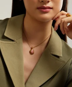 Alighieri Necklaces^24ct Gold-Plated The Droplet of Skies Rhodochrosite Necklace