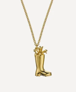 Alex Monroe Necklaces^22ct Gold-Plated Tulip Filled Wellington Boot Pendant Necklace
