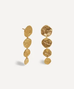 Monica Vinader Earrings^18ct Gold-Plated Vermeil Silver Capri Disc Cocktail Drop Earrings