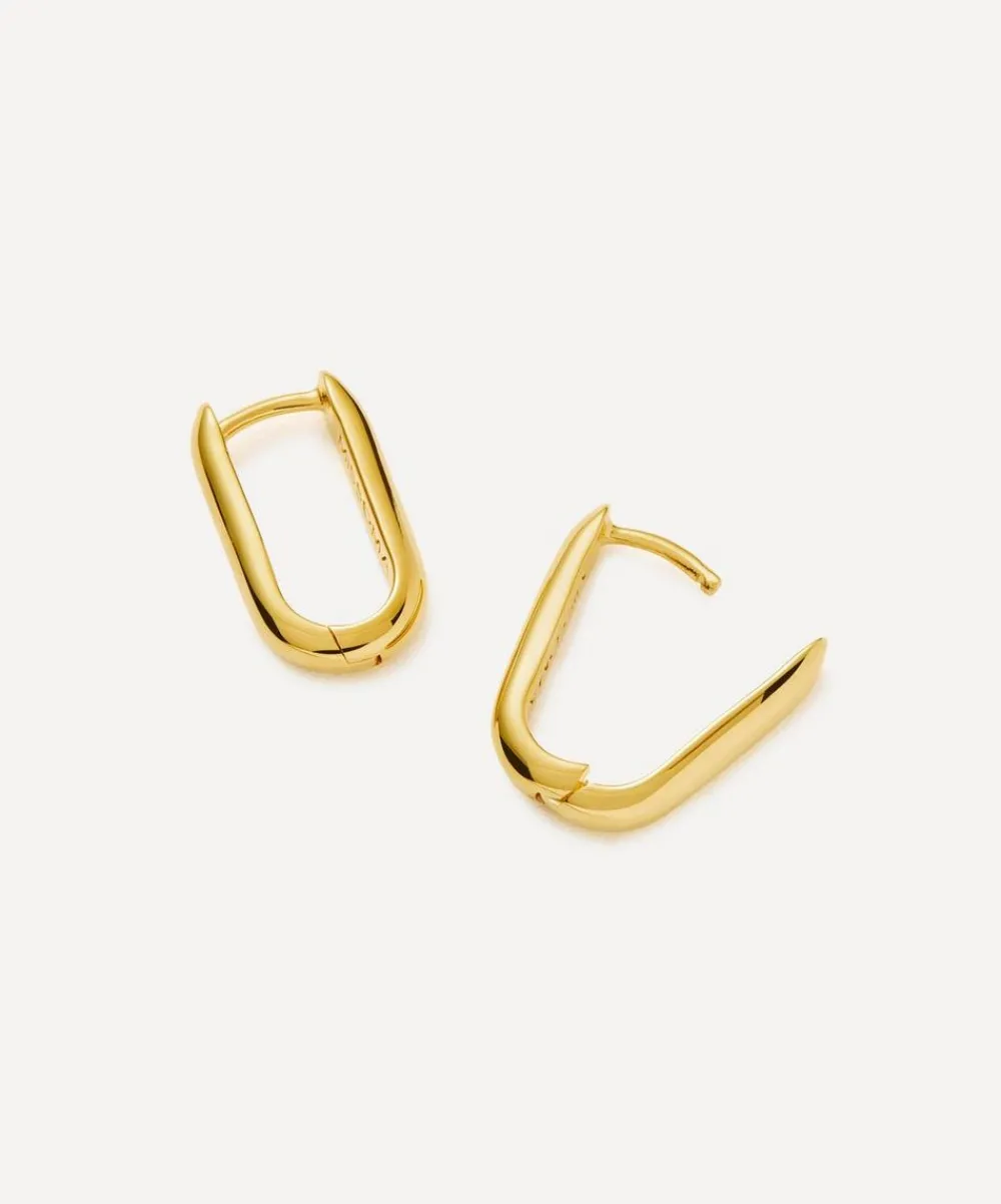 Missoma Earrings^18ct Gold-Plated Vermeil Silver Classic Ovate Huggie Hoop Earrings