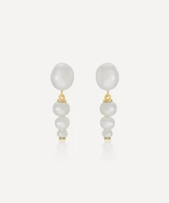 Laura Vann Earrings^18ct Gold-Plated Vermeil Silver Nicola Freshwater Pearl Drop Earrings